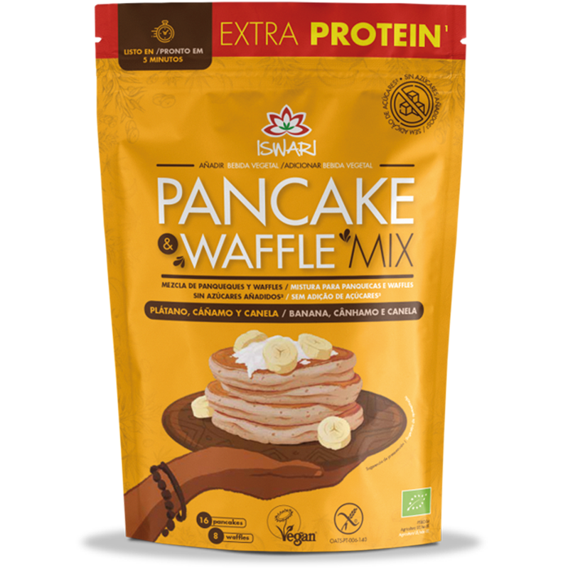 Pancake & Waffle Mix - Plátano, Cánamo
y Canela